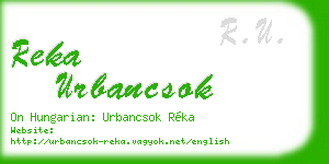 reka urbancsok business card