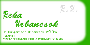 reka urbancsok business card